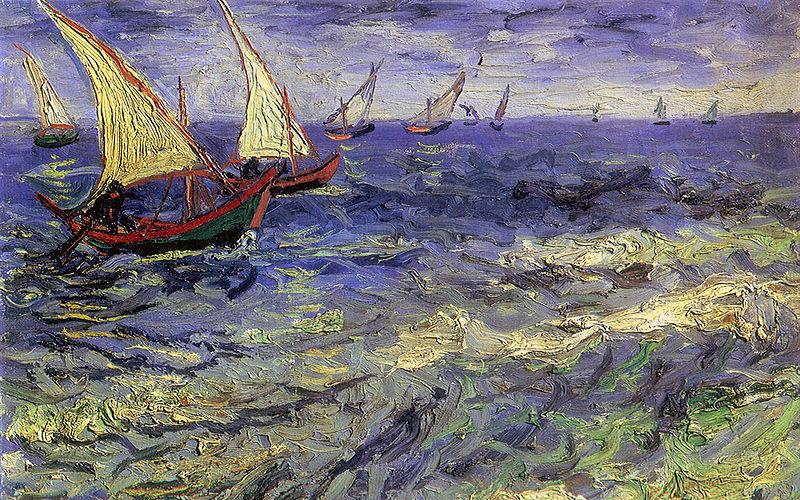 Vincent Van Gogh Boats at Sea, Saintes-Maries-de-la-Mer